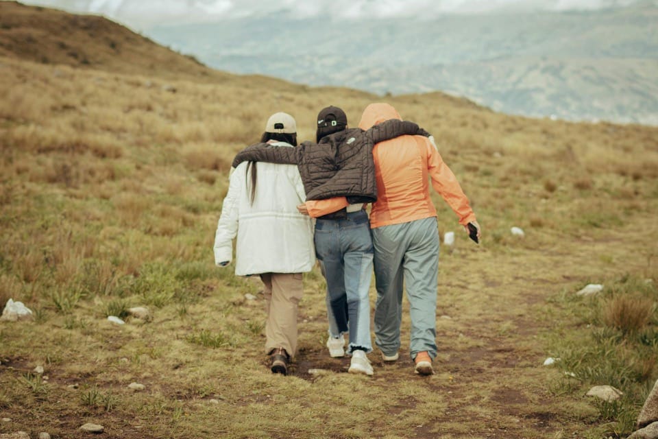 Group of friends walking together in fellowship and community