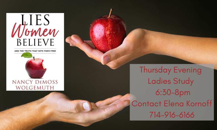 Thursday Evening Ladies Study flyer: Thursdays 6:30 PM – 8:00 PM